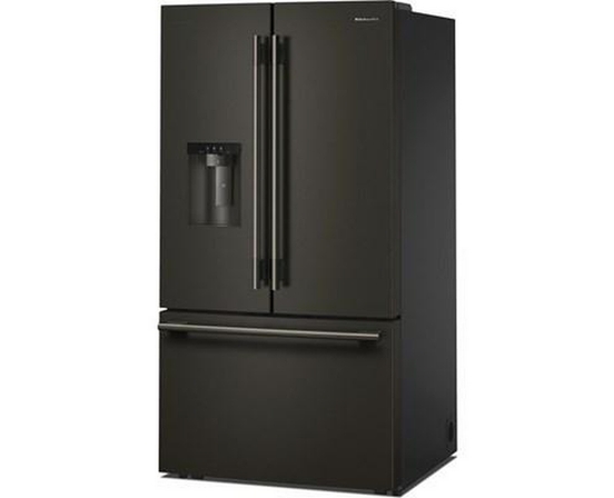 Réfrigérateur trois portes avec porte à deux battants de 36 po avec système distributeur d'eau et de glaçons KitchenAid - KRFF436SBE