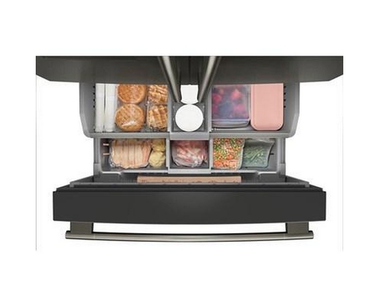 Réfrigérateur trois portes avec porte à deux battants de 36 po avec système distributeur d'eau et de glaçons KitchenAid - KRFF436SBE