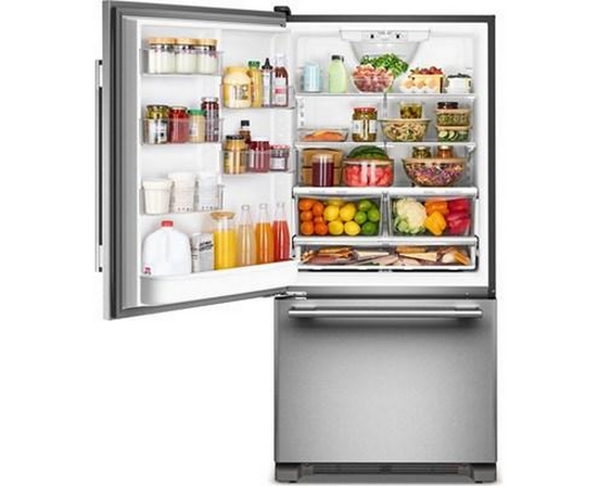 Réfrigérateur à congélateur inférieur autoportant de 33 po, 22 Pi cu.. KitchenAid - KRBL133SPS