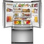 Réfrigérateur trois portes avec porte à deux battants à profondeur de comptoir de 36 po, 20 Pi cu. avec distributeur d'eau KitchenAid - KRFC136SPS