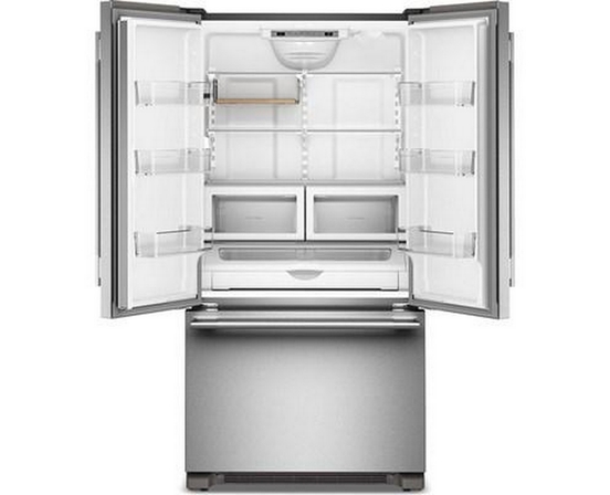 Réfrigérateur trois portes avec porte à deux battants à profondeur de comptoir de 36 po, 21,9 Pi cu. avec machine à glaçons KitchenAid - KRFC136TPS