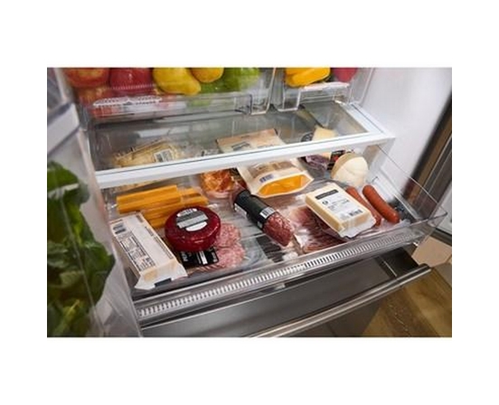 Réfrigérateur trois portes avec porte à deux battants autoportant de 30 po, 20 Pi cu.. avec machine à glaçons KitchenAid - KRFF330SPS