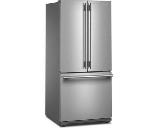Réfrigérateur trois portes avec porte à deux battants autoportant de 30 po, 20 Pi cu.. avec machine à glaçons KitchenAid - KRFF330SPS