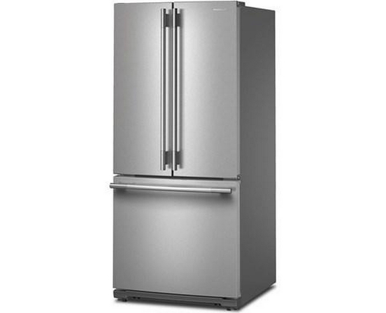 Réfrigérateur trois portes avec porte à deux battants autoportant de 30 po, 20 Pi cu.. avec machine à glaçons KitchenAid - KRFF330SPS