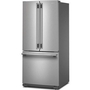Réfrigérateur trois portes avec porte à deux battants autoportant de 30 po, 20 Pi cu.. avec machine à glaçons KitchenAid - KRFF330SPS