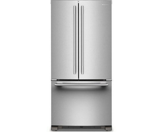 Réfrigérateur trois portes avec porte à deux battants autoportant de 33 po, 22 Pi cu.. avec machine à glaçons KitchenAid - KRFF333SPS