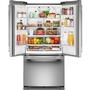 Réfrigérateur trois portes avec porte à deux battants autoportant de 33 po, 22 Pi cu.. avec machine à glaçons KitchenAid - KRFF333SPS