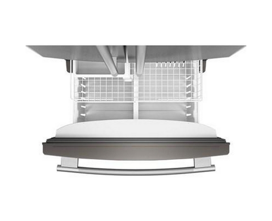 Réfrigérateur trois portes avec porte à deux battants autoportant de 33 po, 22 Pi cu.. avec machine à glaçons KitchenAid - KRFF333SPS