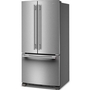 Réfrigérateur trois portes avec porte à deux battants autoportant de 33 po, 22 Pi cu.. avec machine à glaçons KitchenAid - KRFF333SPS