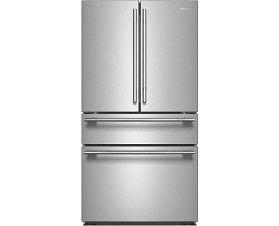 Réfrigérateur KitchenAid à portes françaises avec distributeur d’eau et de glaçons intérieur et tiroir réfrigéré pleine largeur FreshChill™ - 30 pi cu - KRMF336SPS