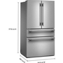 Réfrigérateur KitchenAid à portes françaises avec distributeur d’eau et de glaçons intérieur et tiroir réfrigéré pleine largeur FreshChill™ - 30 pi cu - KRMF336SPS