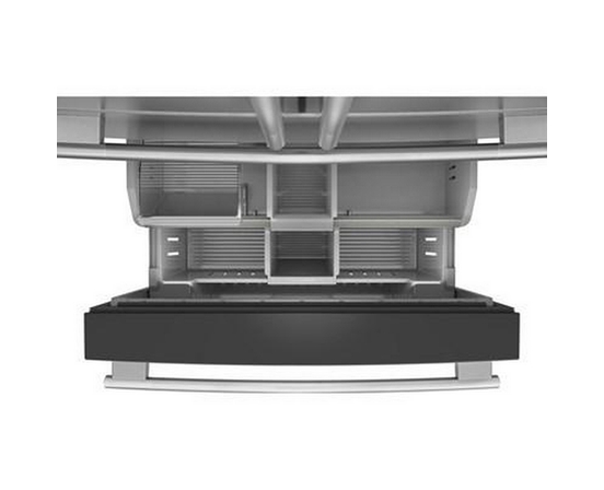 Réfrigérateur KitchenAid à portes françaises avec distributeur d’eau et de glaçons intérieur et tiroir réfrigéré pleine largeur FreshChill™ - 30 pi cu - KRMF336SPS