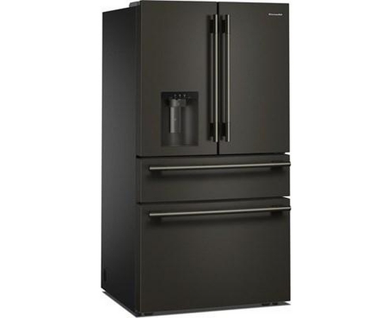 Réfrigérateur quatre portes avec porte à deux battants autoportant de 36 po, 29,51 Pi cu.. avec distributeur d'eau et de glace KitchenAid - KRMF436SBE