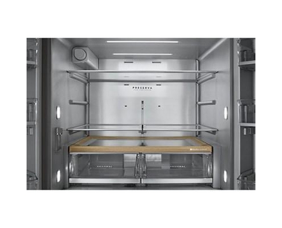 Réfrigérateur quatre portes avec porte à deux battants autoportant de 36 po, 29,51 Pi cu.. avec distributeur d'eau et de glace KitchenAid - KRMF436SBE