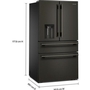 Réfrigérateur quatre portes avec porte à deux battants autoportant de 36 po, 29,51 Pi cu.. avec distributeur d'eau et de glace KitchenAid - KRMF436SBE