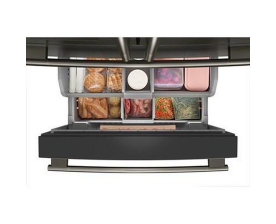 Réfrigérateur quatre portes avec porte à deux battants autoportant de 36 po, 29,51 Pi cu.. avec distributeur d'eau et de glace KitchenAid - KRMF436SBE