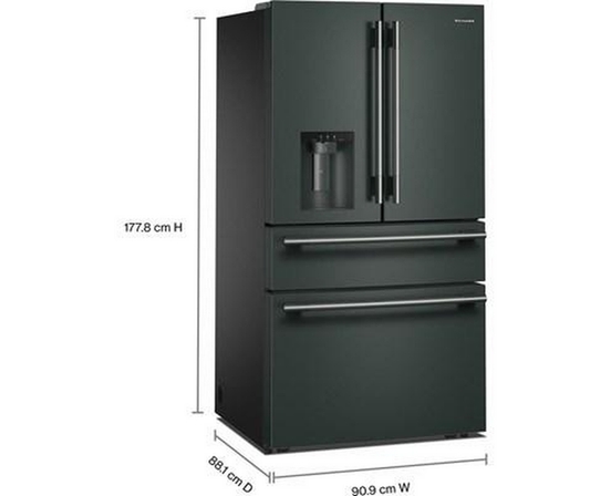 Réfrigérateur quatre portes avec porte à deux battants autoportant de 36 po, 29,51 Pi cu.. avec distributeur d'eau et de glace KitchenAid - KRMF436SJP