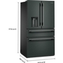 Réfrigérateur quatre portes avec porte à deux battants autoportant de 36 po, 29,51 Pi cu.. avec distributeur d'eau et de glace KitchenAid - KRMF436SJP
