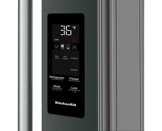 Réfrigérateur quatre portes avec porte à deux battants autoportant de 36 po, 29,51 Pi cu.. avec distributeur d'eau et de glace KitchenAid - KRMF436SJP