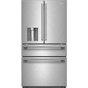 Réfrigérateur quatre portes avec porte à deux battants autoportant de 36 po, 29,51 Pi cu.. avec distributeur d'eau et de glace KitchenAid - KRMF436SPS