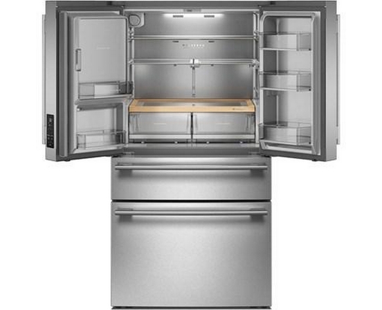 Réfrigérateur quatre portes avec porte à deux battants autoportant de 36 po, 29,51 Pi cu.. avec distributeur d'eau et de glace KitchenAid - KRMF436SPS