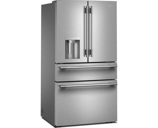 Réfrigérateur quatre portes avec porte à deux battants autoportant de 36 po, 29,51 Pi cu.. avec distributeur d'eau et de glace KitchenAid - KRMF436SPS