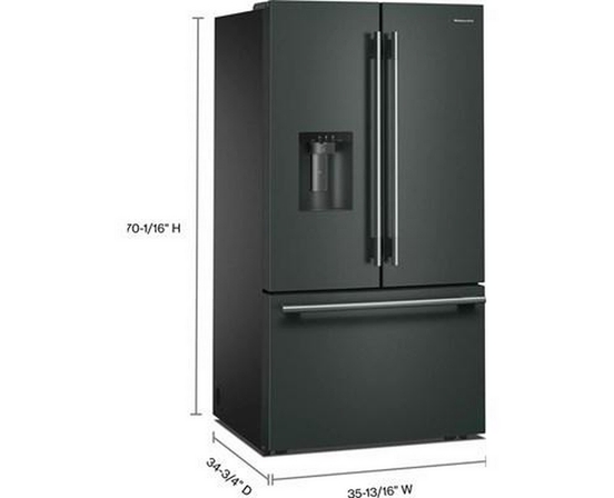 Réfrigérateur trois portes avec porte à deux battants de 36 po avec système distributeur d'eau et de glaçons KitchenAid - KRFF436SJP