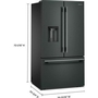 Réfrigérateur trois portes avec porte à deux battants de 36 po avec système distributeur d'eau et de glaçons KitchenAid - KRFF436SJP