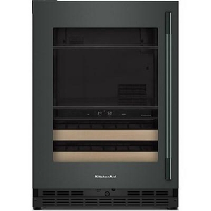 Centre de boissons 24 po avec porte en verre et clayettes à façade en bois KitchenAid - KUBL524SJP