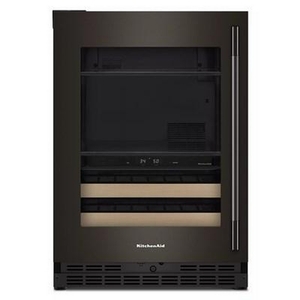 Centre de boissons 24 po avec porte en verre et clayettes à façade en bois KitchenAid - KUBL524SBE