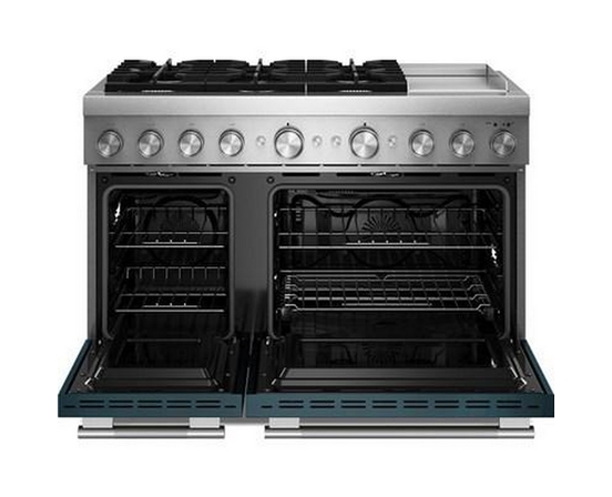 Cuisinière autoportante bi-énergie de style commercial de 48 po avec plaque chauffante KitchenAid - KFDD948SAG