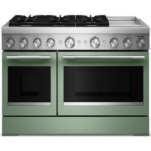 Cuisinière autoportante bi-énergie de style commercial de 48 po avec plaque chauffante KitchenAid - KFDD948SDC