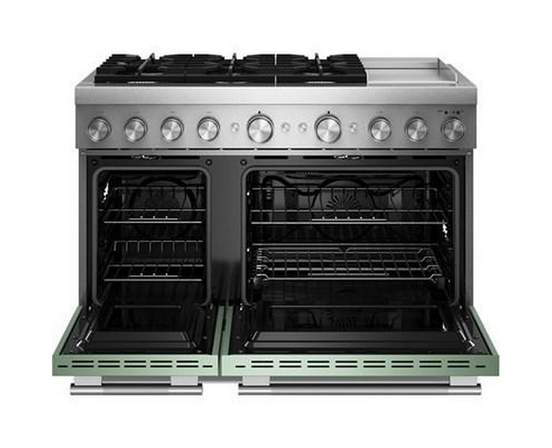 Cuisinière autoportante bi-énergie de style commercial de 48 po avec plaque chauffante KitchenAid - KFDD948SDC