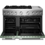 Cuisinière autoportante bi-énergie de style commercial de 48 po avec plaque chauffante KitchenAid - KFDD948SDC