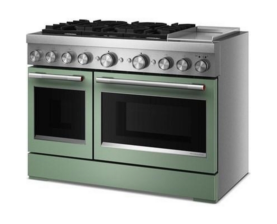 Cuisinière autoportante bi-énergie de style commercial de 48 po avec plaque chauffante KitchenAid - KFDD948SDC