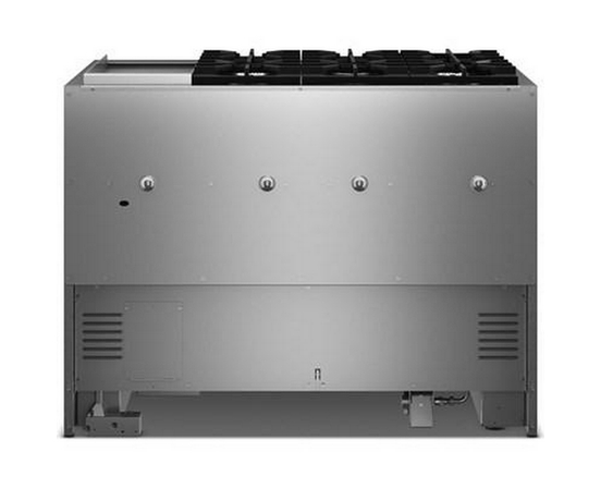 Cuisinière autoportante bi-énergie de style commercial de 48 po avec plaque chauffante KitchenAid - KFDD948SDC
