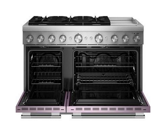 Cuisinière autoportante bi-énergie de style commercial de 48 po avec plaque chauffante KitchenAid - KFDD948SWF