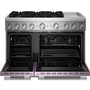 Cuisinière autoportante bi-énergie de style commercial de 48 po avec plaque chauffante KitchenAid - KFDD948SWF
