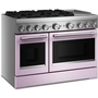 Cuisinière autoportante bi-énergie de style commercial de 48 po avec plaque chauffante KitchenAid - KFDD948SWF