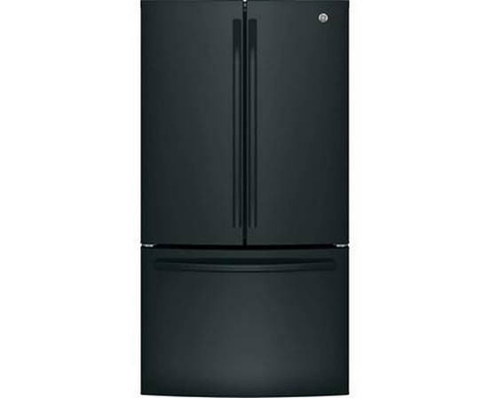 Réfrigérateur trois portes avec porte à deux battants amovible de 36 po, 27 Pi cu. avec distributeur d'eau interne GE - GNE27JGMBB
