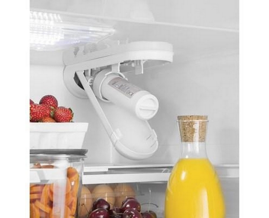 Réfrigérateur trois portes avec porte à deux battants amovible de 36 po, 27 Pi cu. avec distributeur d'eau interne GE - GNE27JGMBB