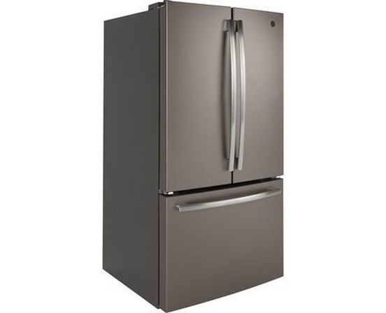 Réfrigérateur trois portes avec porte à deux battants amovible de 36 po, 27 Pi cu. avec distributeur d'eau interne GE - GNE27JMMES