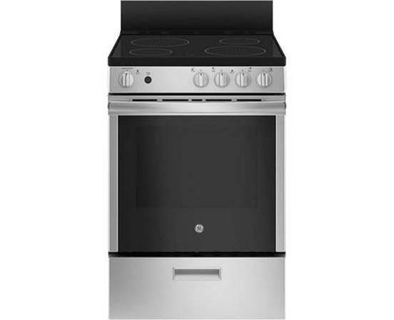 Cuisinière amovible électrique de 24 po avec dosseret détachable GE - JCAS640RMSS