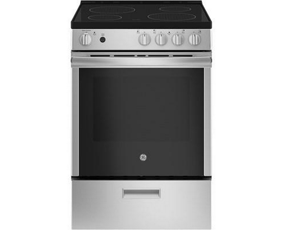 Cuisinière amovible électrique de 24 po avec dosseret détachable GE - JCAS640RMSS
