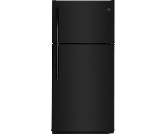 Réfrigérateur à congélateur supérieur de 30 po, 18 Pi cu. avec porte réversible GE - GTE18FTLKBB