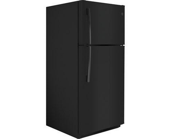 Réfrigérateur à congélateur supérieur de 30 po, 18 Pi cu. avec porte réversible GE - GTE18FTLKBB