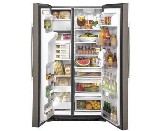Réfrigérateur côte-à-côte à profondeur de comptoir de 36 po., 21,8 Pi cu. avec distributeur d'eau et de glaçons GE - GZS22IMNES
