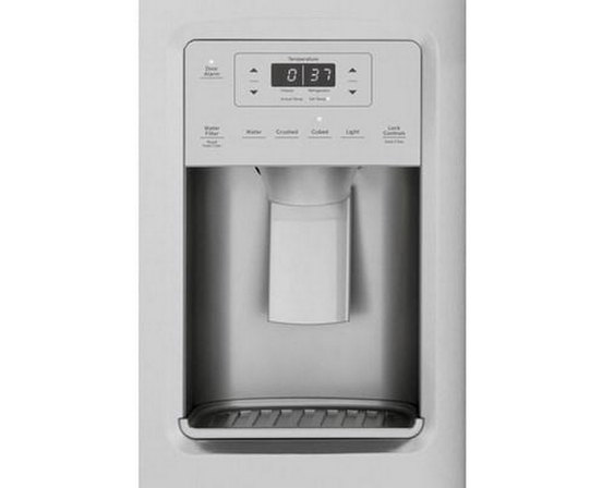 Réfrigérateur côte-à-côte à profondeur de comptoir de 36 po., 21,8 Pi cu. avec distributeur d'eau et de glaçons GE - GZS22IYNFS