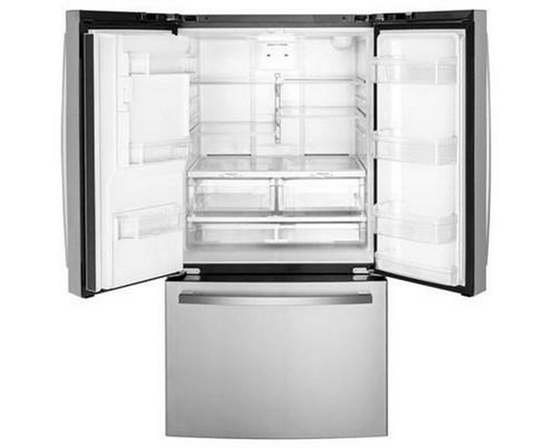 Réfrigérateur portes françaises 3-portes amovible de 36 po, 25,6 Pi cu. avec système Multiflow Air GE - GFE26JYMFS