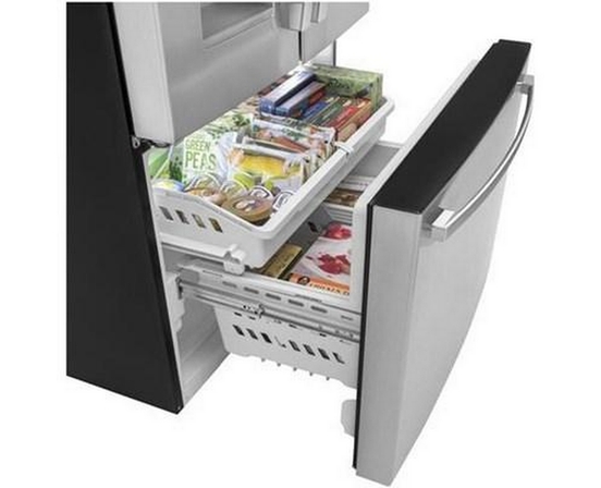 Réfrigérateur portes françaises 3-portes amovible de 36 po, 25,6 Pi cu. avec système Multiflow Air GE - GFE26JYMFS
